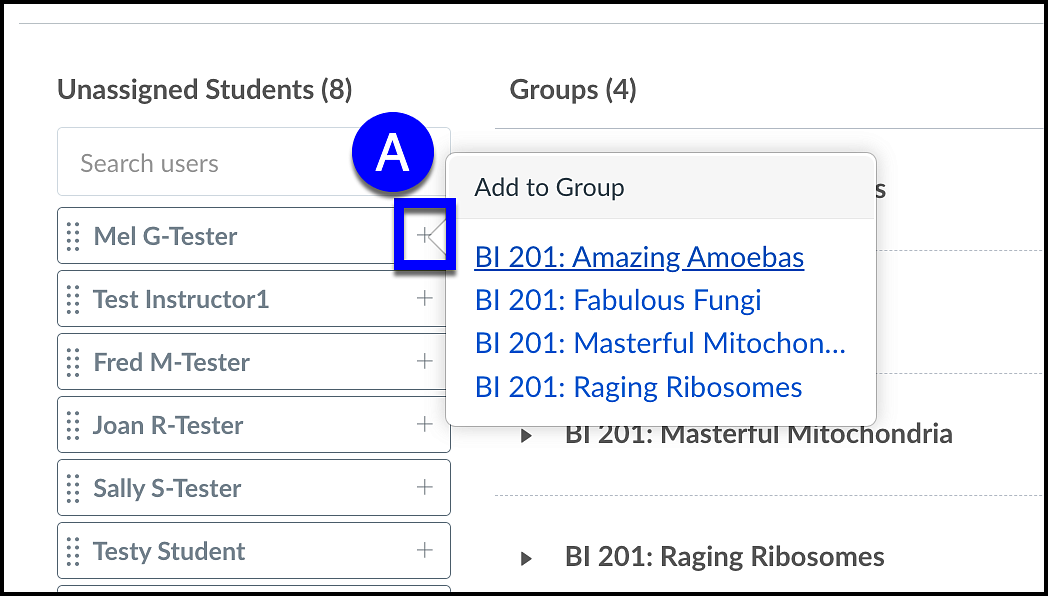how to create groups for assignments in canvas